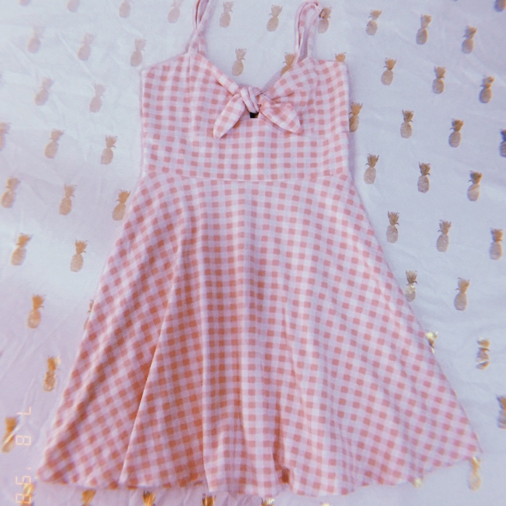 ™️Gingham Light Pink Dress✨